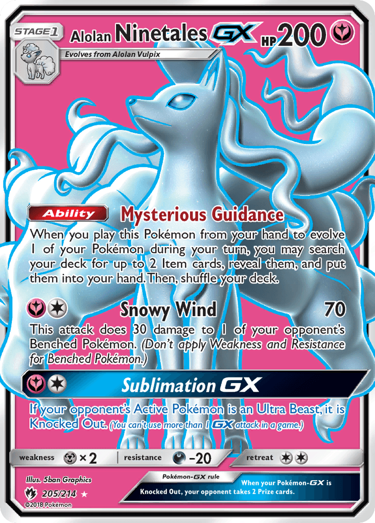 Alolan Ninetales-GX — Lost Thunder #205