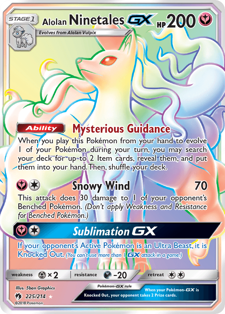 Alolan Ninetales-GX — Lost Thunder #225