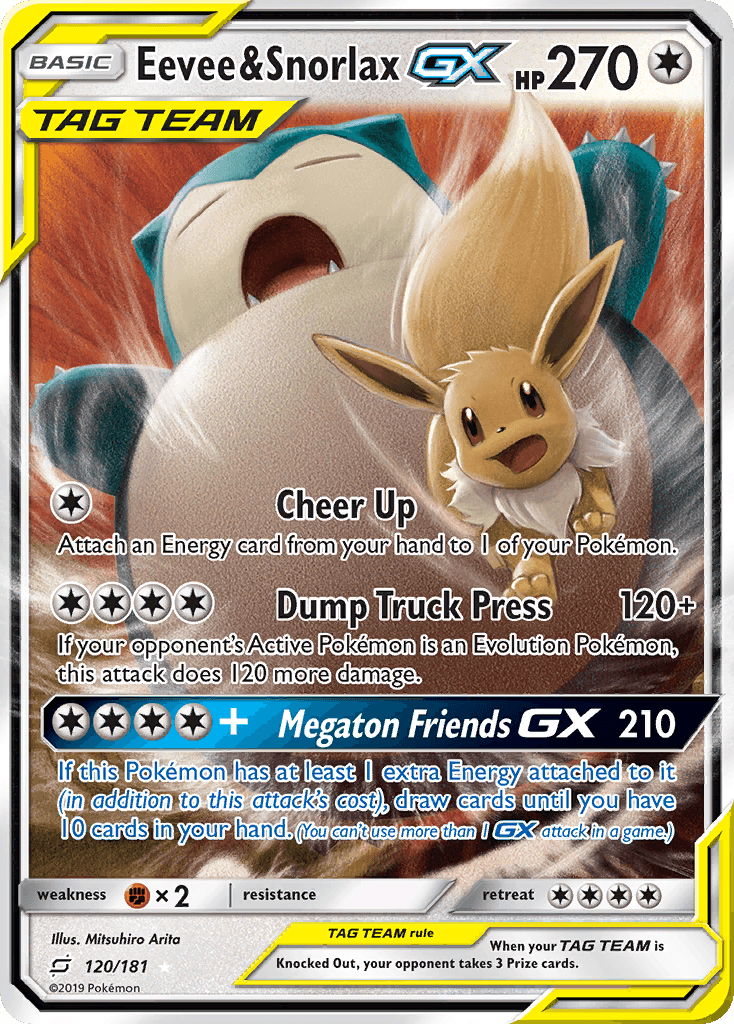 Eevee & Snorlax-GX — Team Up #120