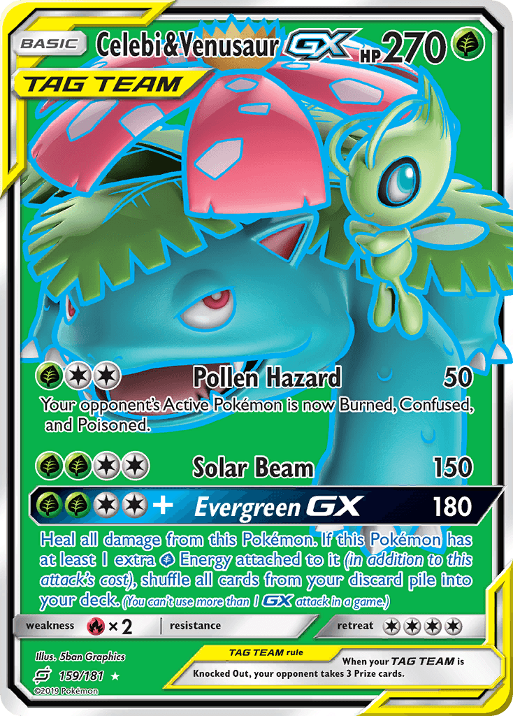 Celebi & Venusaur-GX — Team Up #159