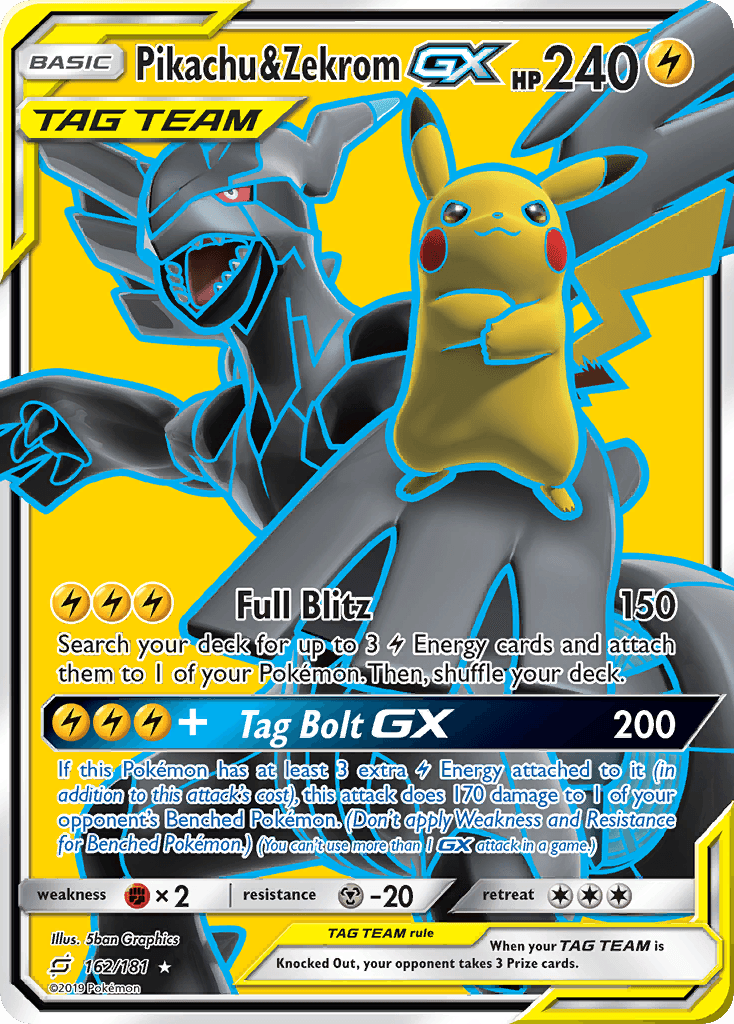 Pikachu & Zekrom-GX — Team Up #162