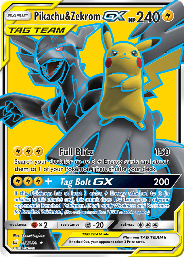 Pikachu & Zekrom-GX — Team Up #162