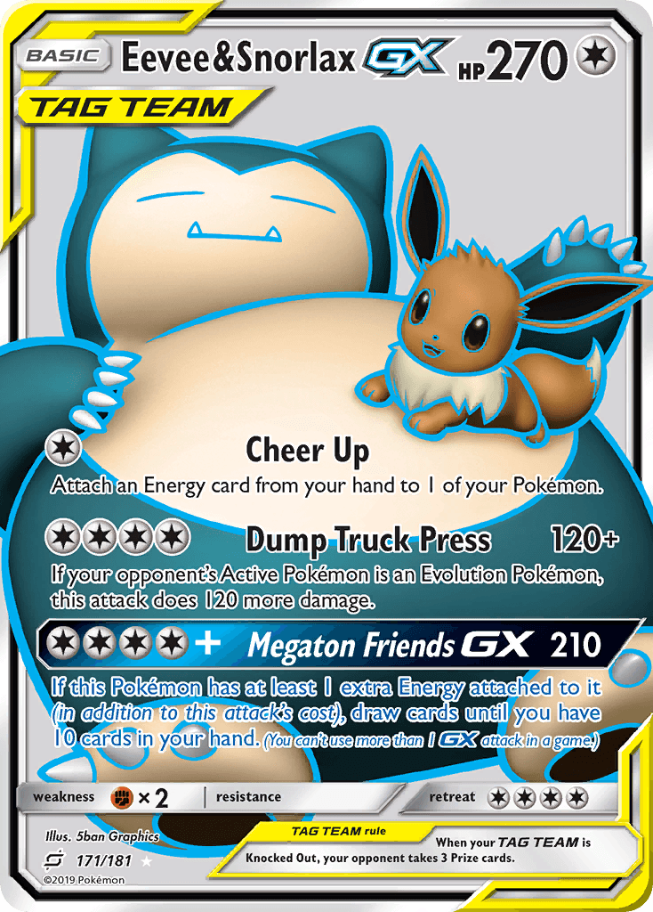 Eevee & Snorlax-GX — Team Up #171