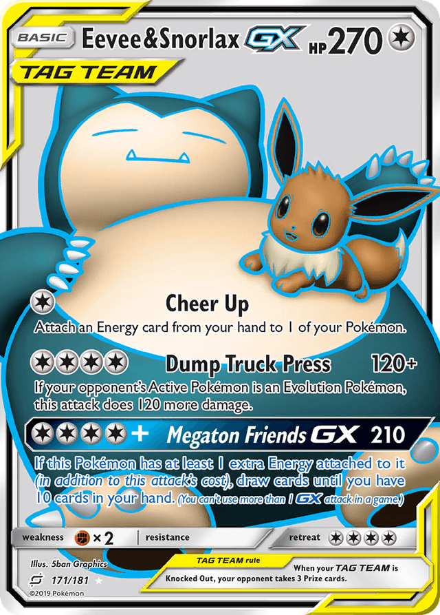 Eevee & Snorlax-GX — Team Up #171
