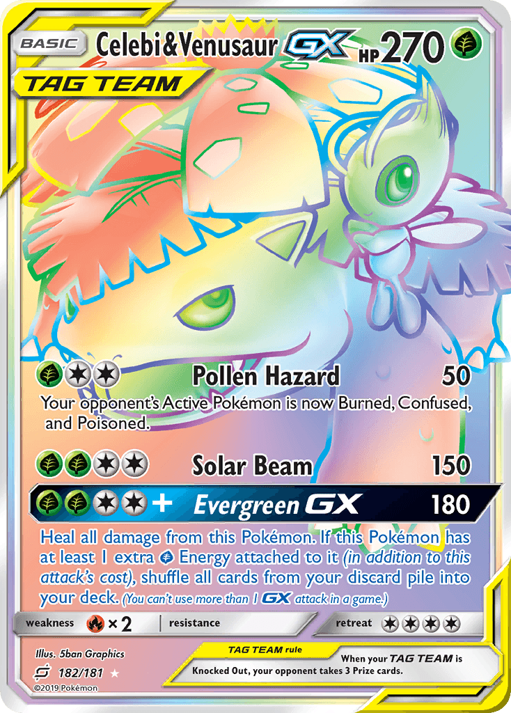 Celebi & Venusaur-GX — Team Up #182