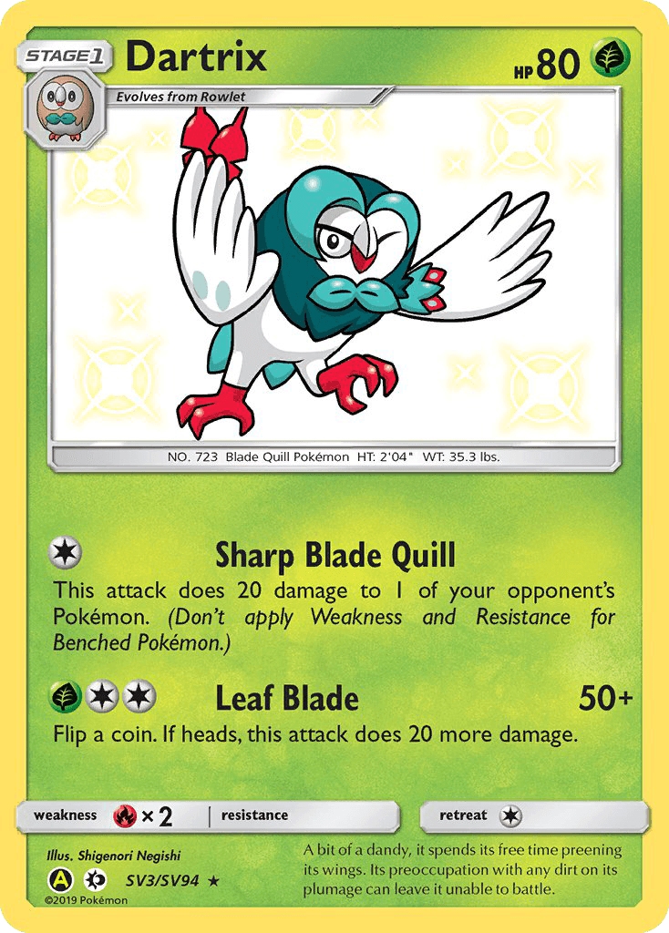 Dartrix — Hidden Fates Shiny Vault #SV3