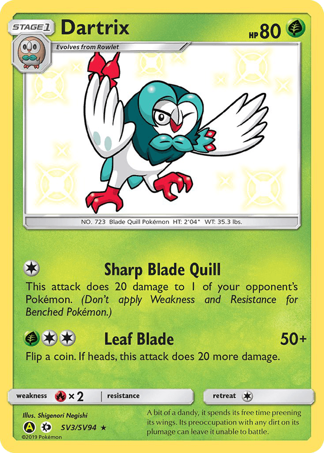 Dartrix — Hidden Fates Shiny Vault #SV3