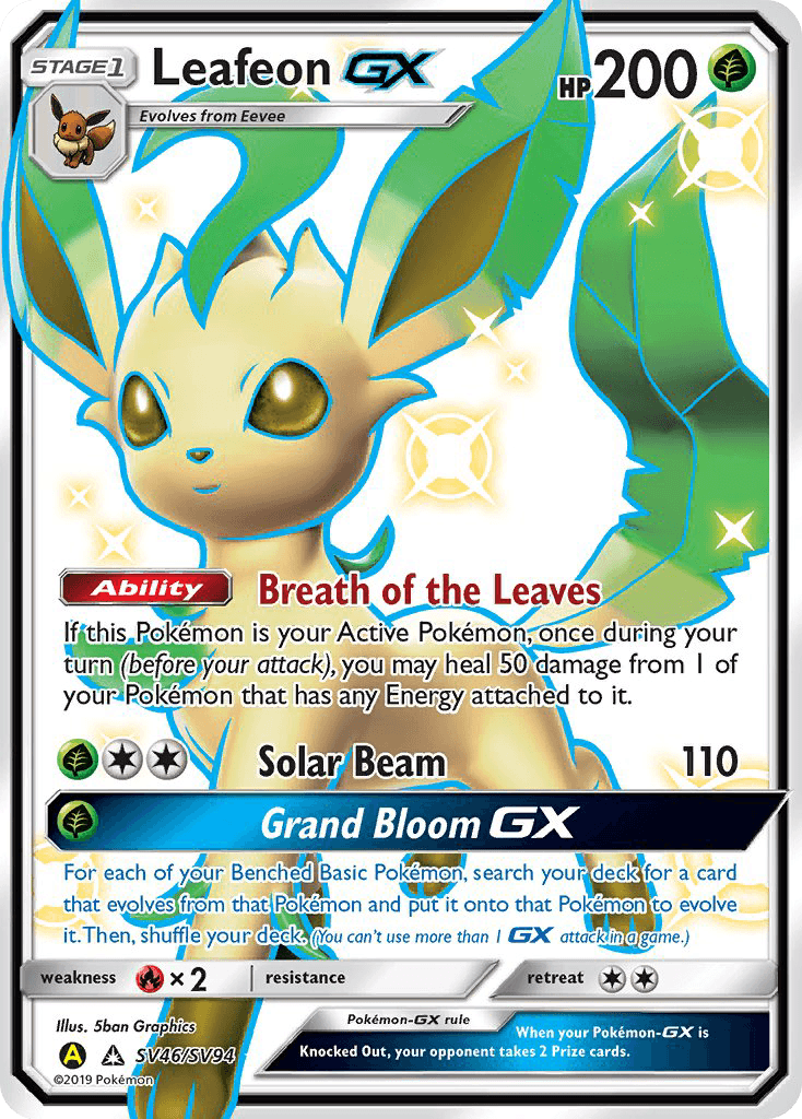 Leafeon-GX — Hidden Fates Shiny Vault #SV46