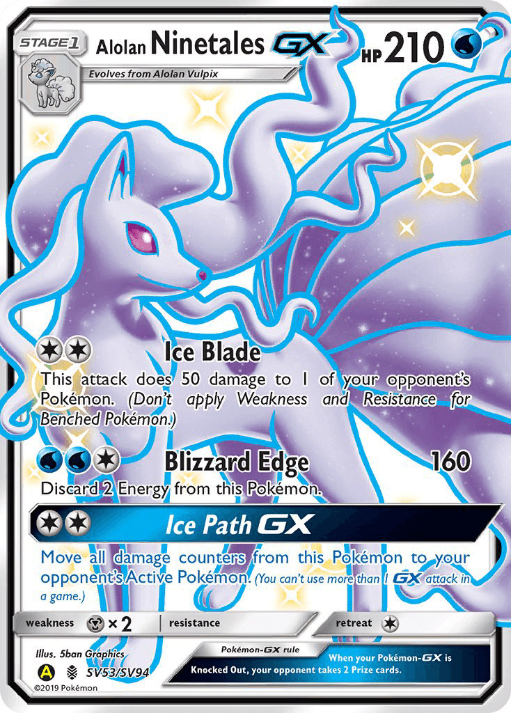 Alolan Ninetales-GX — Hidden Fates Shiny Vault #SV53