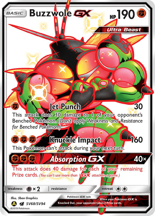 Buzzwole-GX — Hidden Fates Shiny Vault #SV68