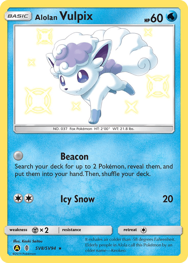 Alolan Vulpix — Hidden Fates Shiny Vault #SV8