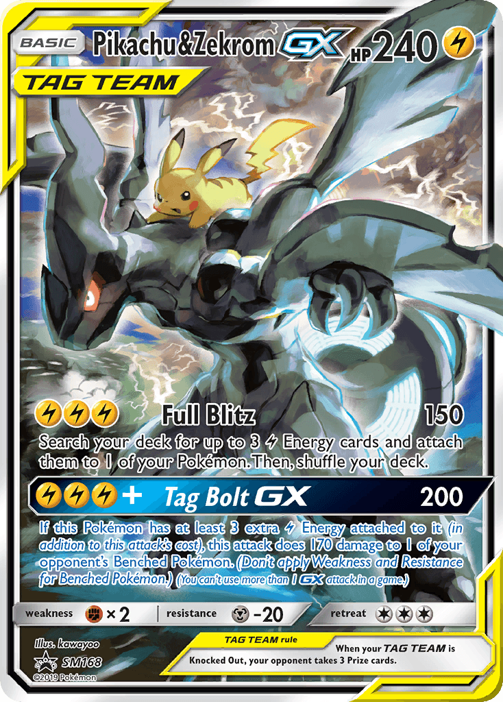 Pikachu & Zekrom-GX — SM Black Star Promos #SM168