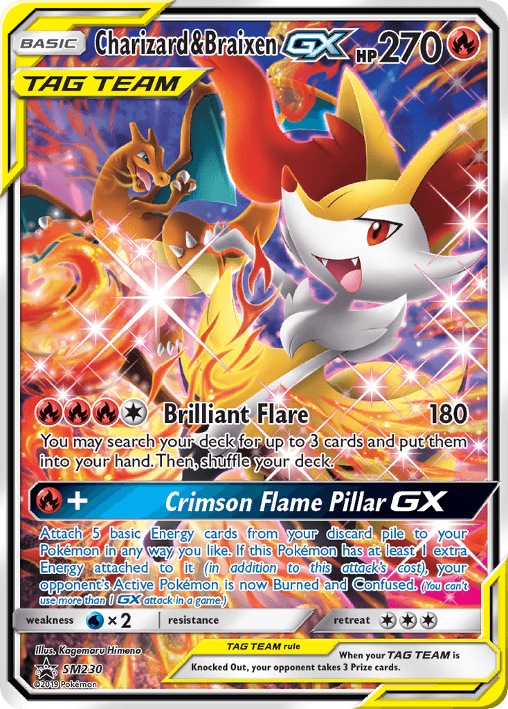 Charizard & Braixen-GX — SM Black Star Promos #SM230