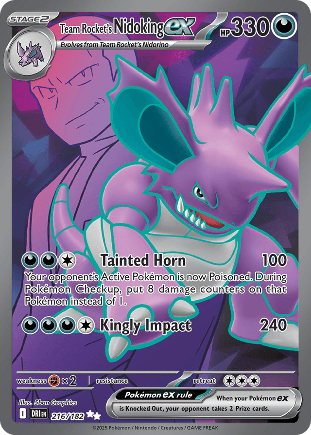 Team Rocket's Nidoking ex — Destined Rivals #216