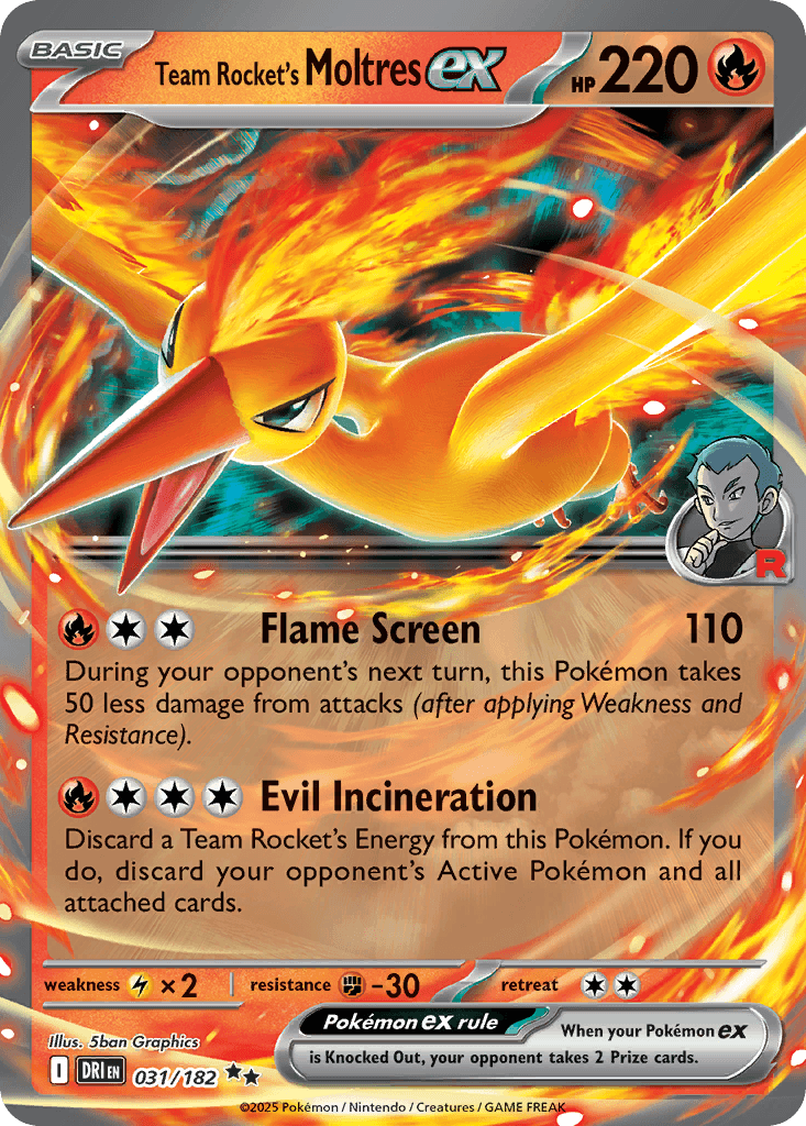 Team Rocket's Moltres ex — Destined Rivals #31