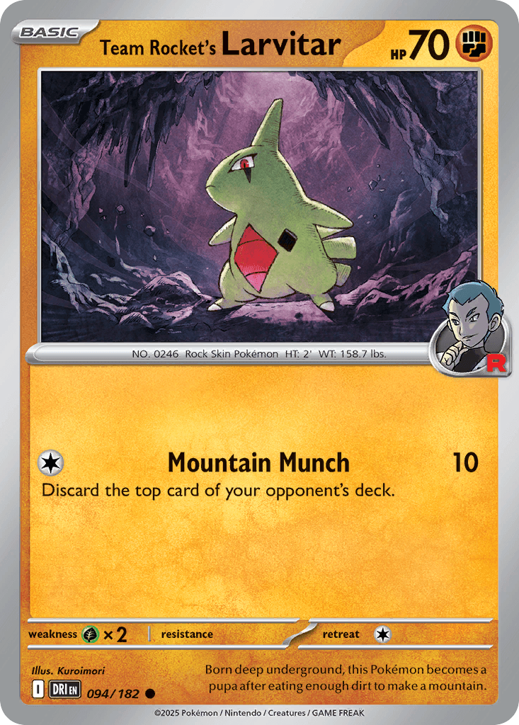 Team Rocket's Larvitar — Destined Rivals #94
