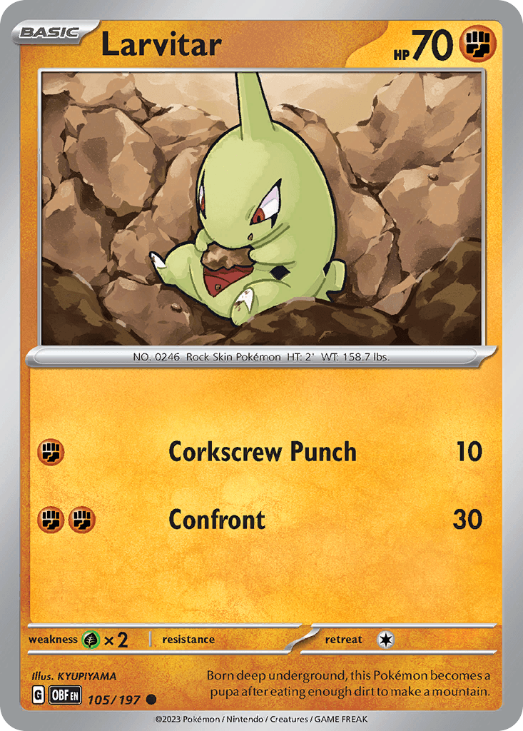 Larvitar — Obsidian Flames #105