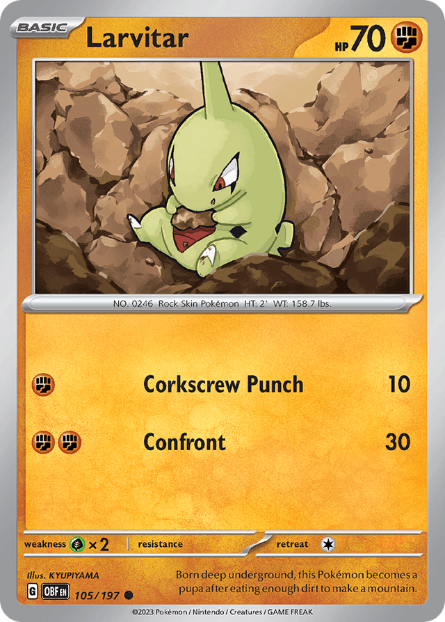 Larvitar — Obsidian Flames #105