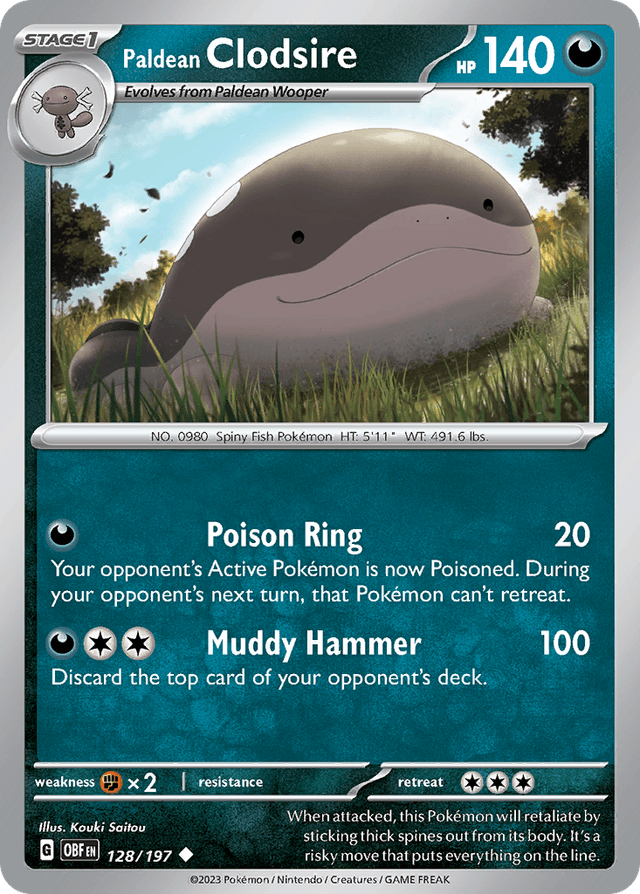 Paldean Clodsire — Obsidian Flames #128