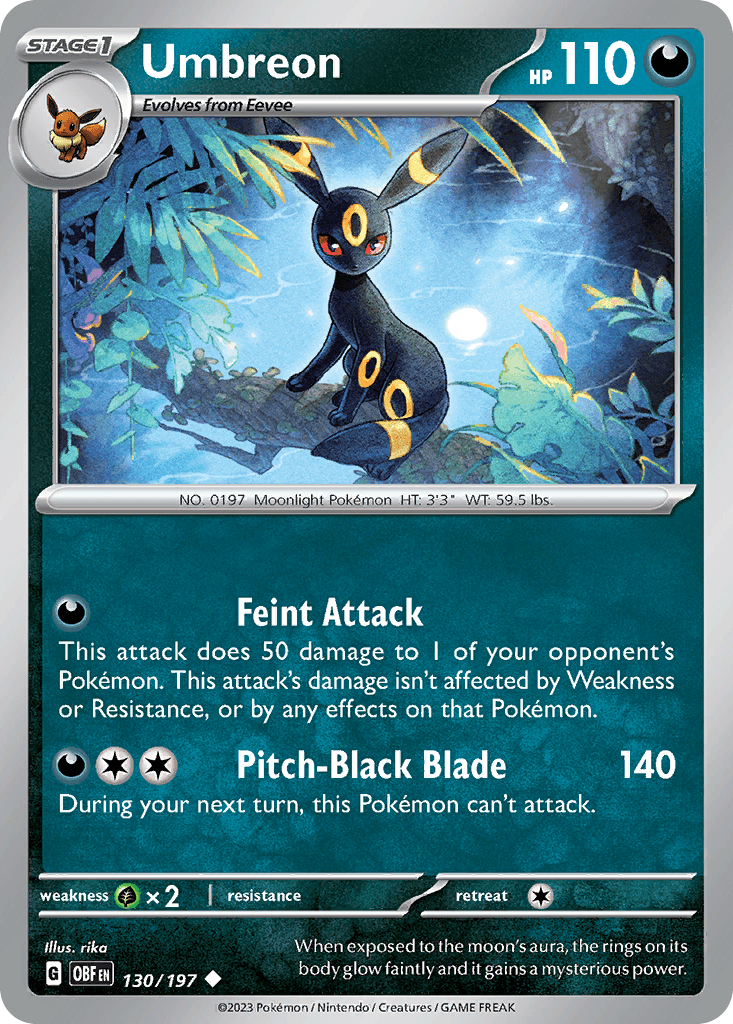Umbreon — Obsidian Flames #130