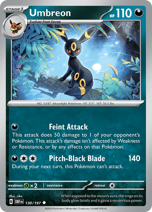 Umbreon — Obsidian Flames #130