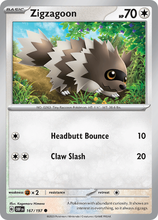 Zigzagoon — Obsidian Flames #167