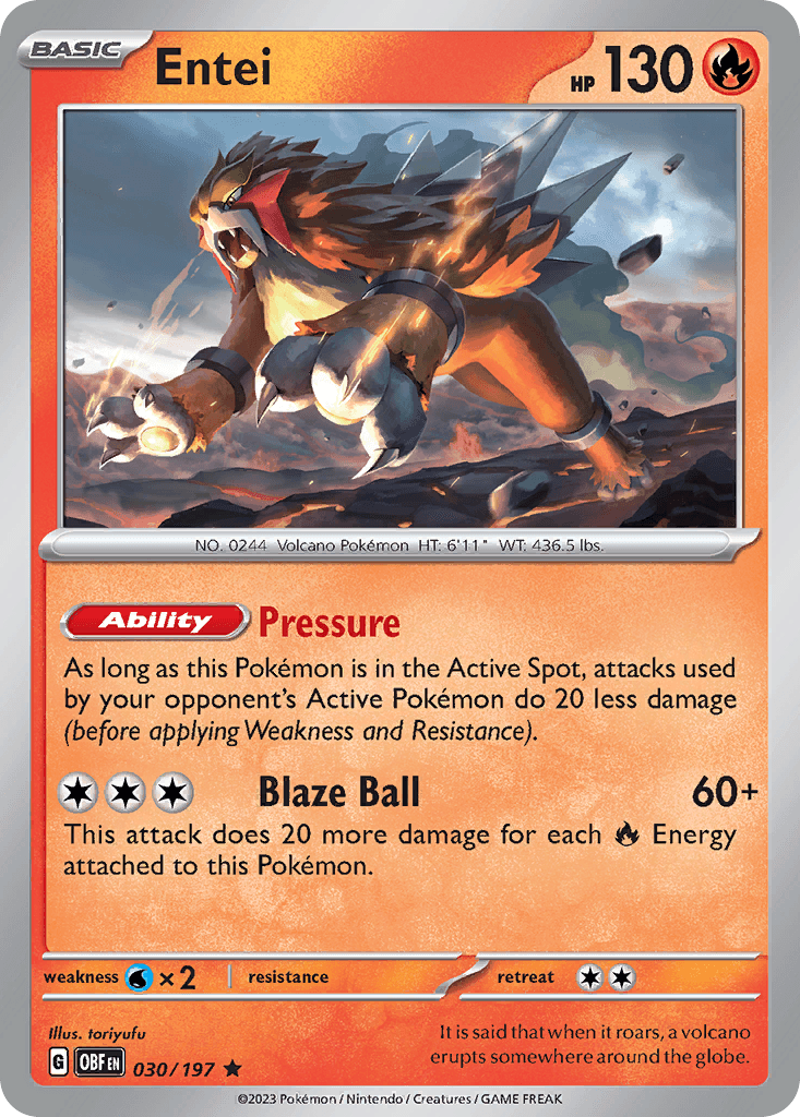 Entei — Obsidian Flames #30