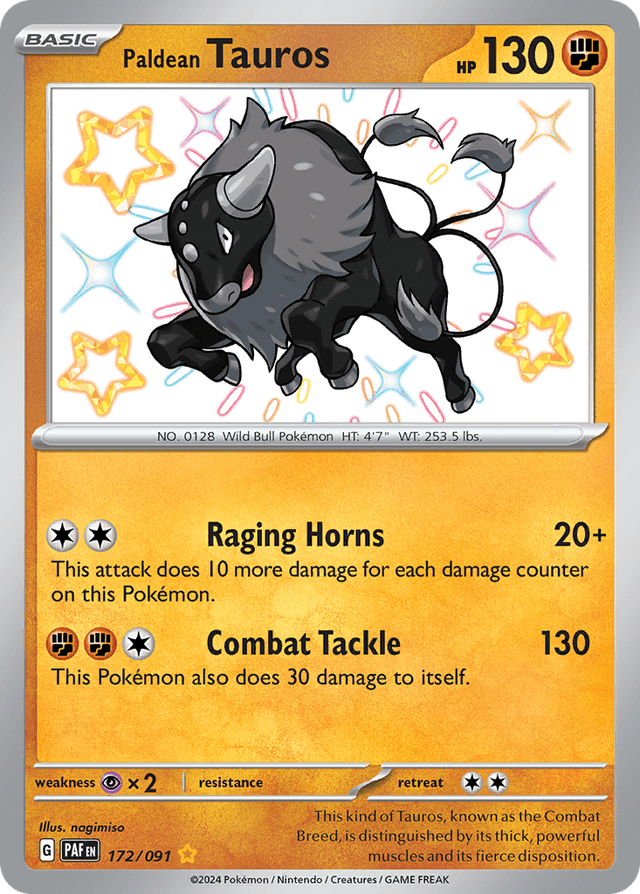 Paldean Tauros — Paldean Fates #172
