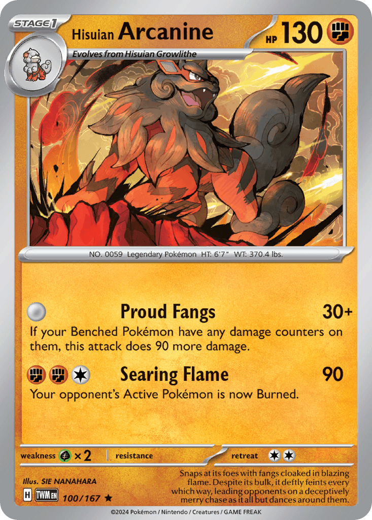 Hisuian Arcanine — Twilight Masquerade #100