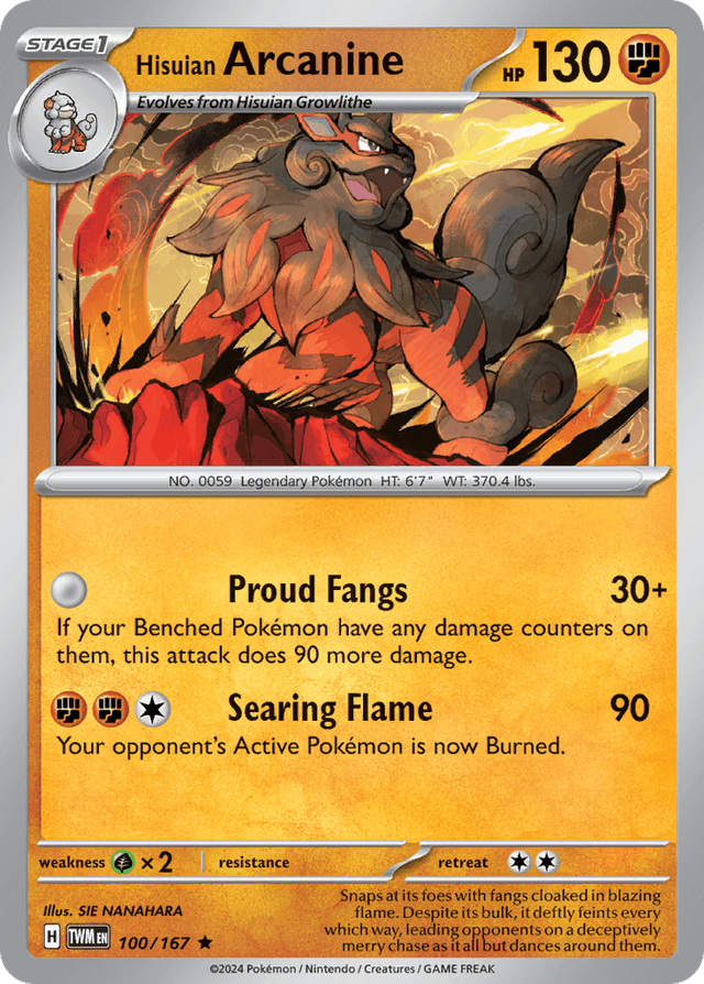 Hisuian Arcanine — Twilight Masquerade #100