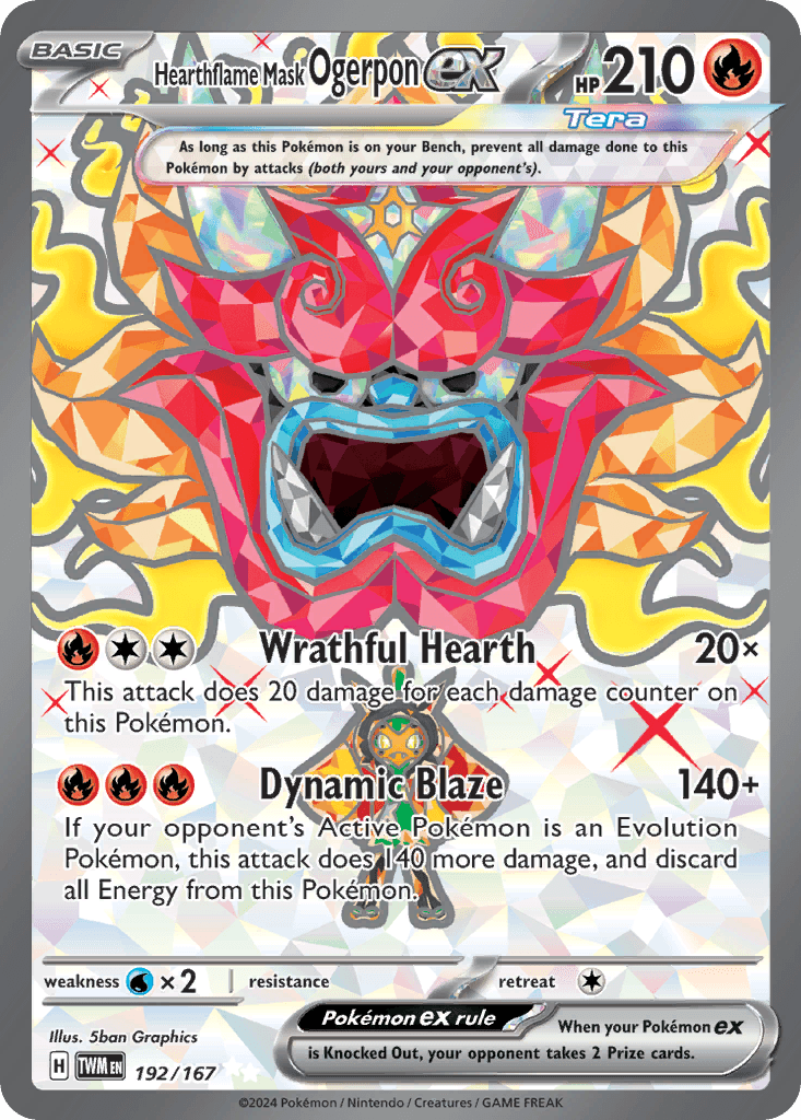 Hearthflame Mask Ogerpon ex — Twilight Masquerade #192
