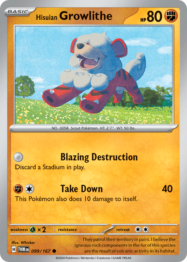 Hisuian Growlithe — Twilight Masquerade #99