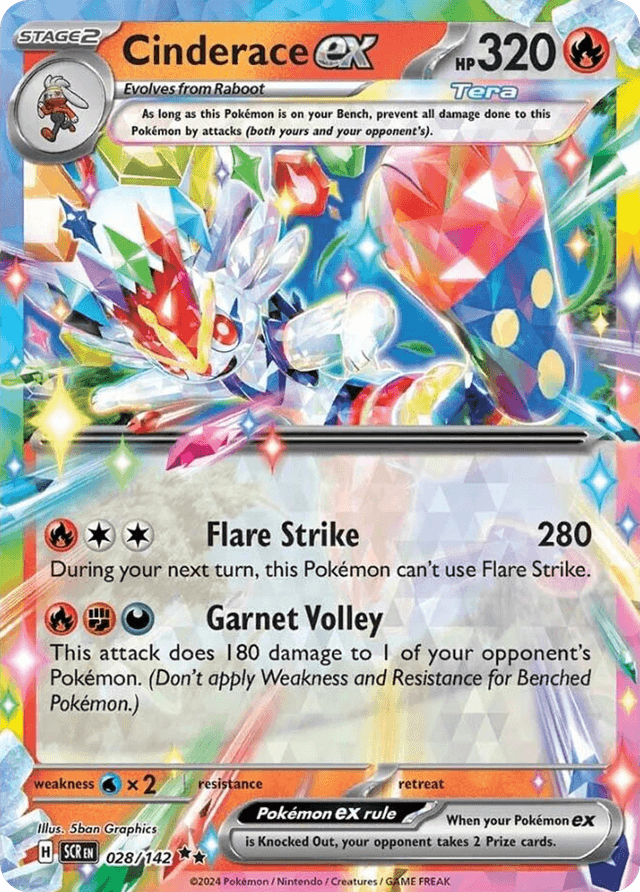 Cinderace ex — Stellar Crown #28