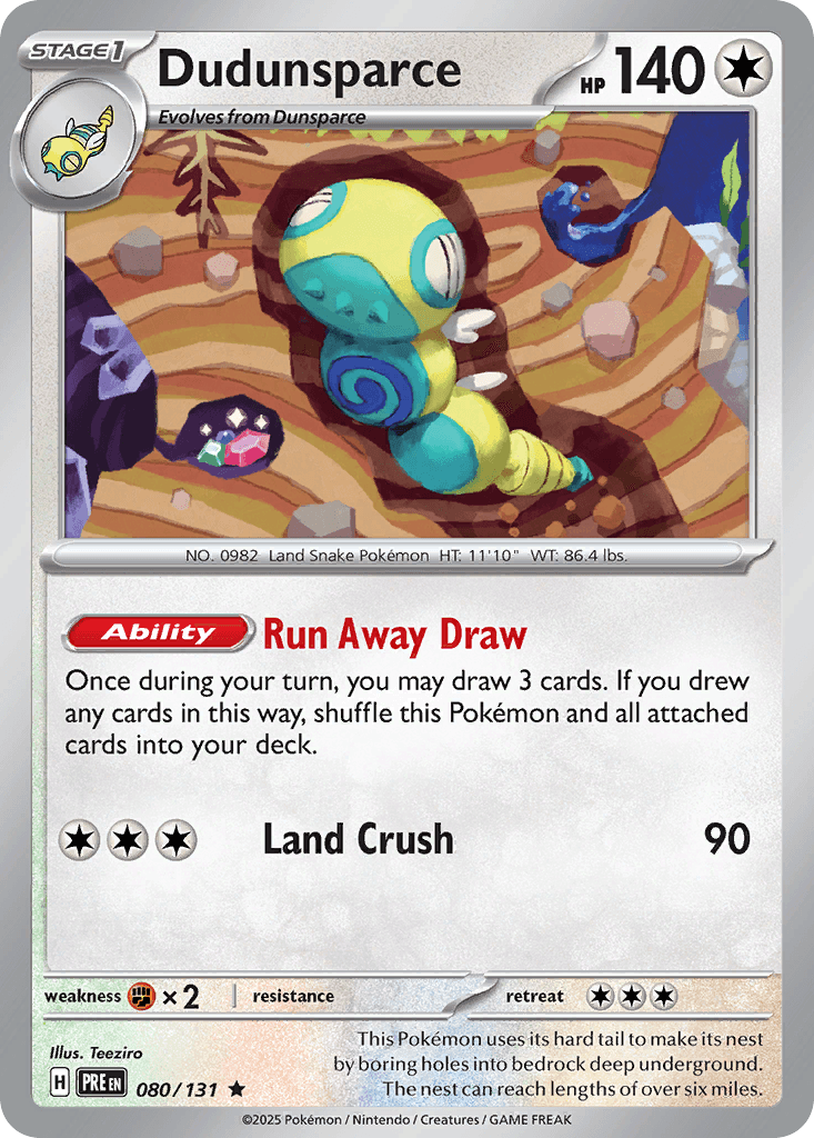 Dudunsparce — Prismatic Evolutions #80
