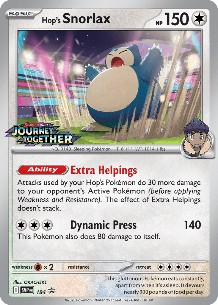 Hop's Snorlax — Scarlet & Violet Black Star Promos #184