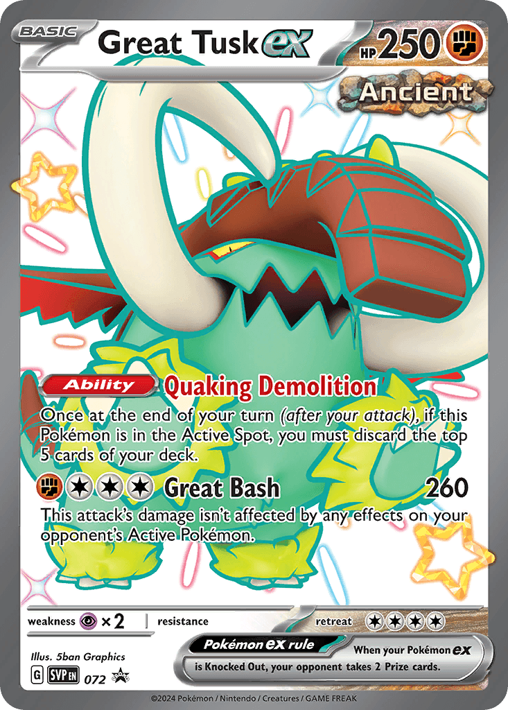 Great Tusk ex — Scarlet & Violet Black Star Promos #72