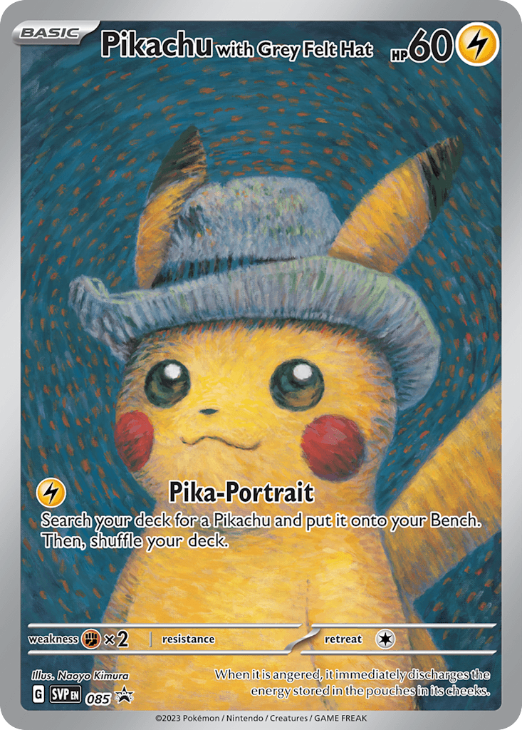 Pikachu with Grey Felt Hat — Scarlet & Violet Black Star Promos #85