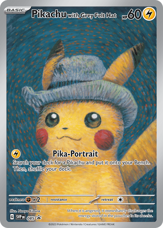 Pikachu with Grey Felt Hat — Scarlet & Violet Black Star Promos #85
