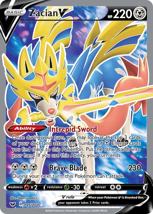 Zacian V — Sword & Shield #195