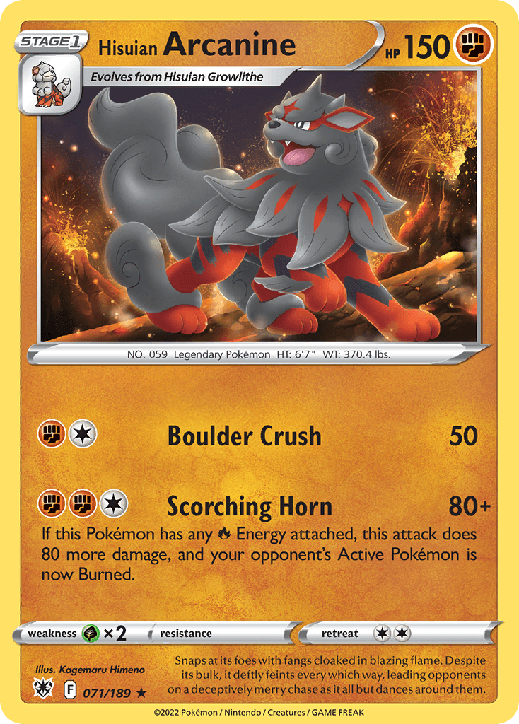 Hisuian Arcanine — Astral Radiance #71