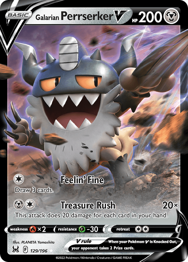 Galarian Perrserker V — Lost Origin #129