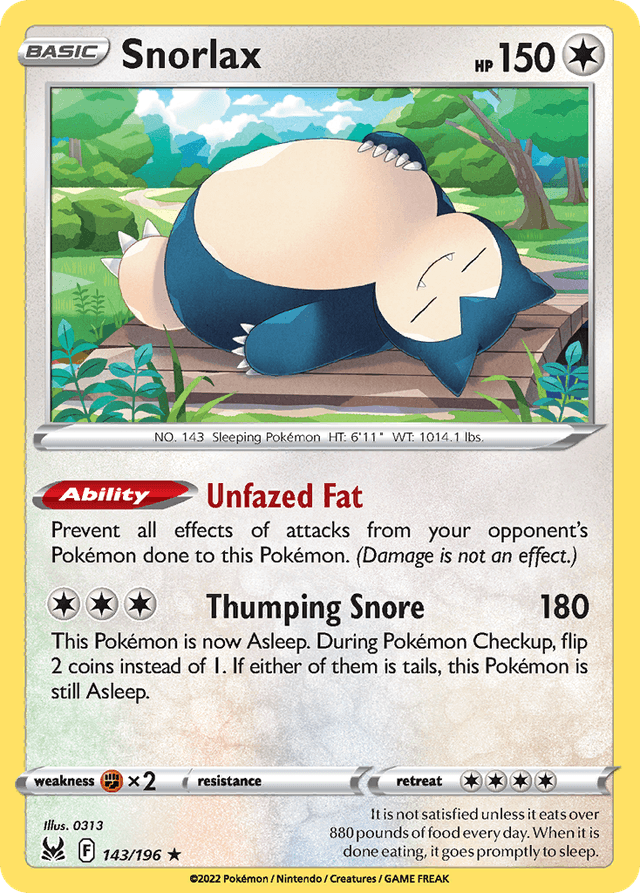 Snorlax — Lost Origin #143