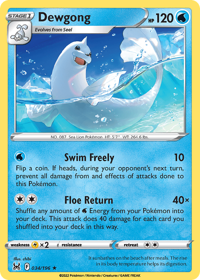Dewgong — Lost Origin #34