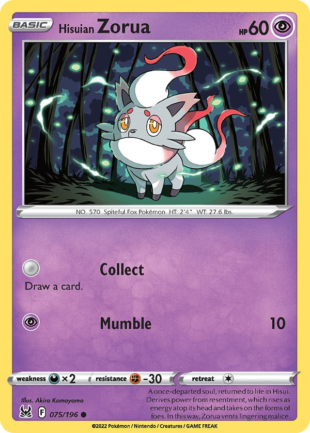 Hisuian Zorua — Lost Origin #75