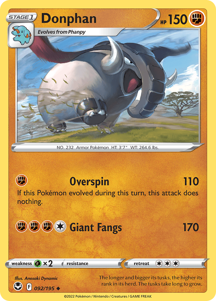 Donphan — Silver Tempest #92