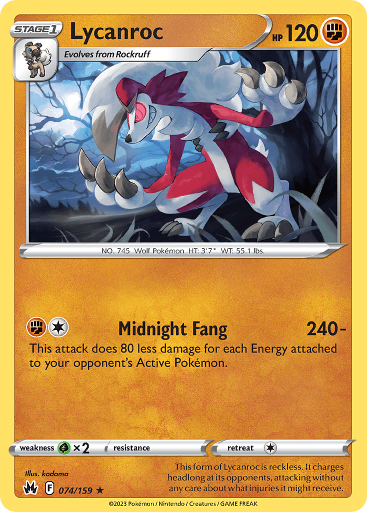 Lycanroc — Crown Zenith #74