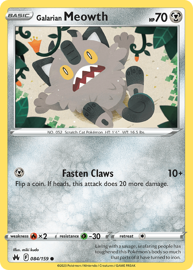 Galarian Meowth — Crown Zenith #84