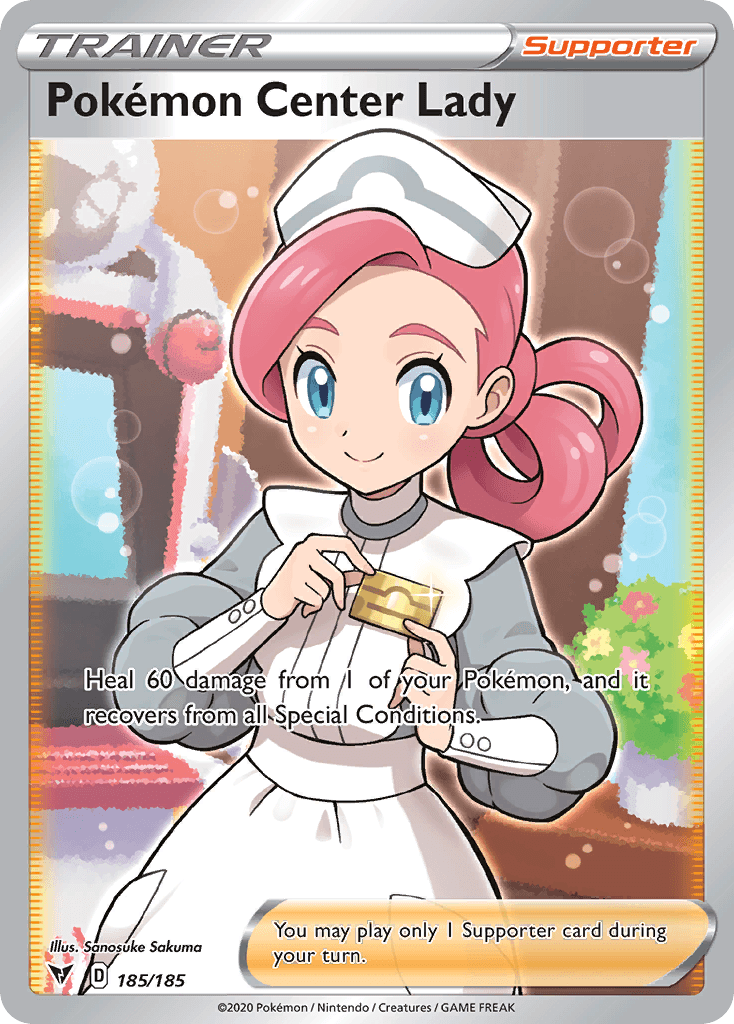 Pokémon Center Lady — Vivid Voltage #185