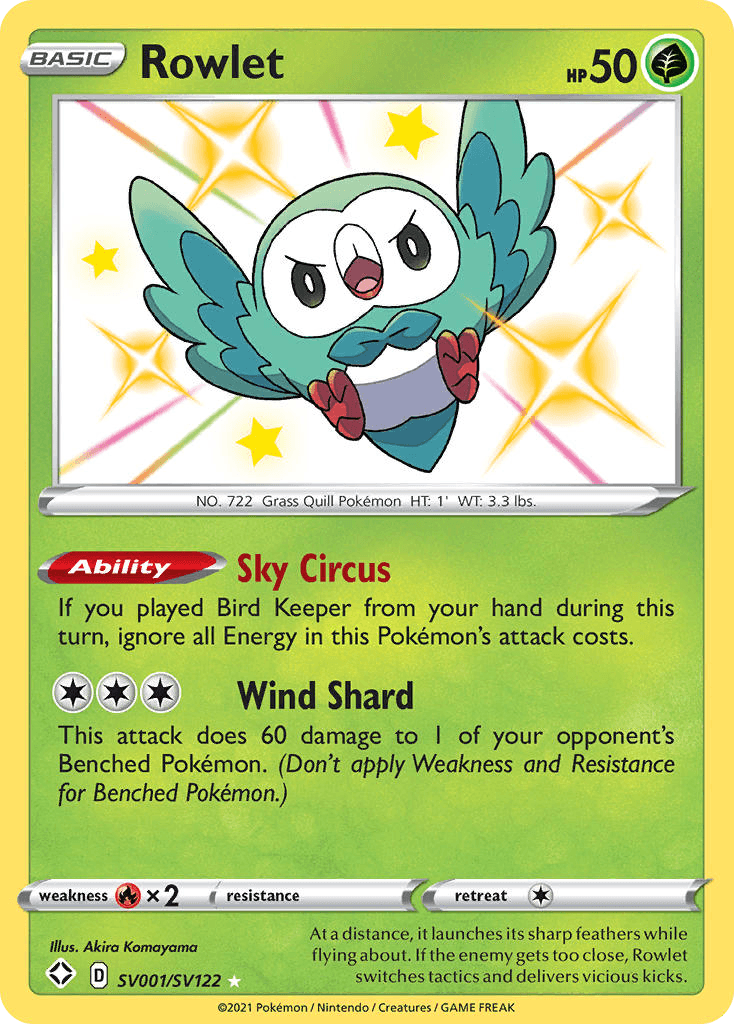 Rowlet — Shining Fates Shiny Vault #SV001