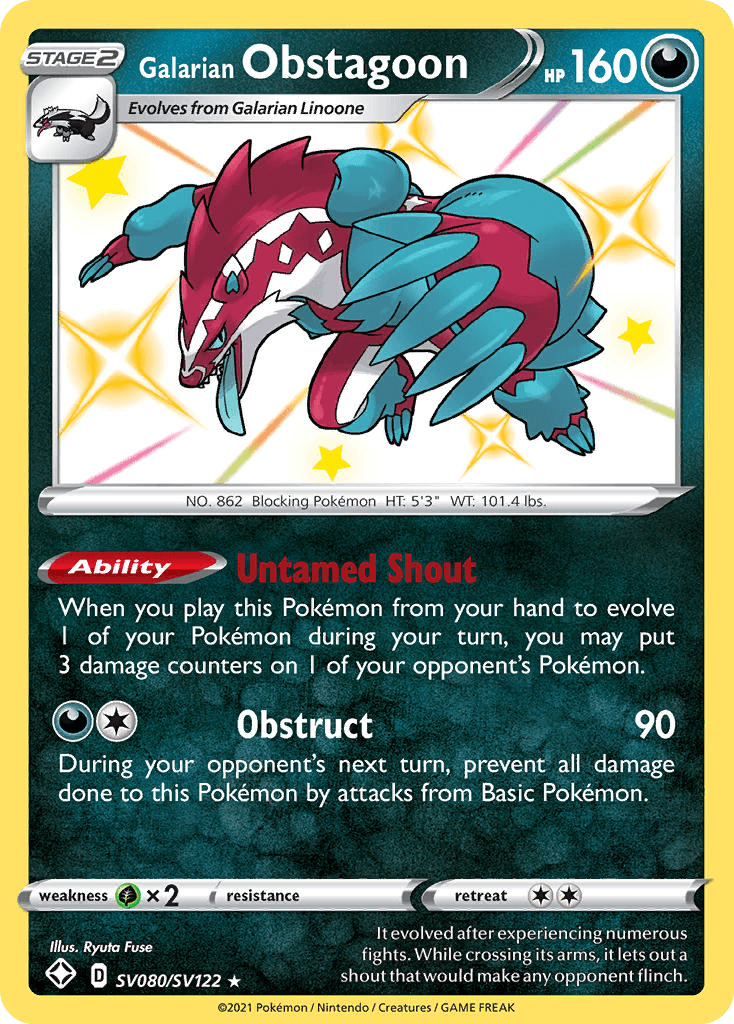 Galarian Obstagoon — Shining Fates Shiny Vault #SV080